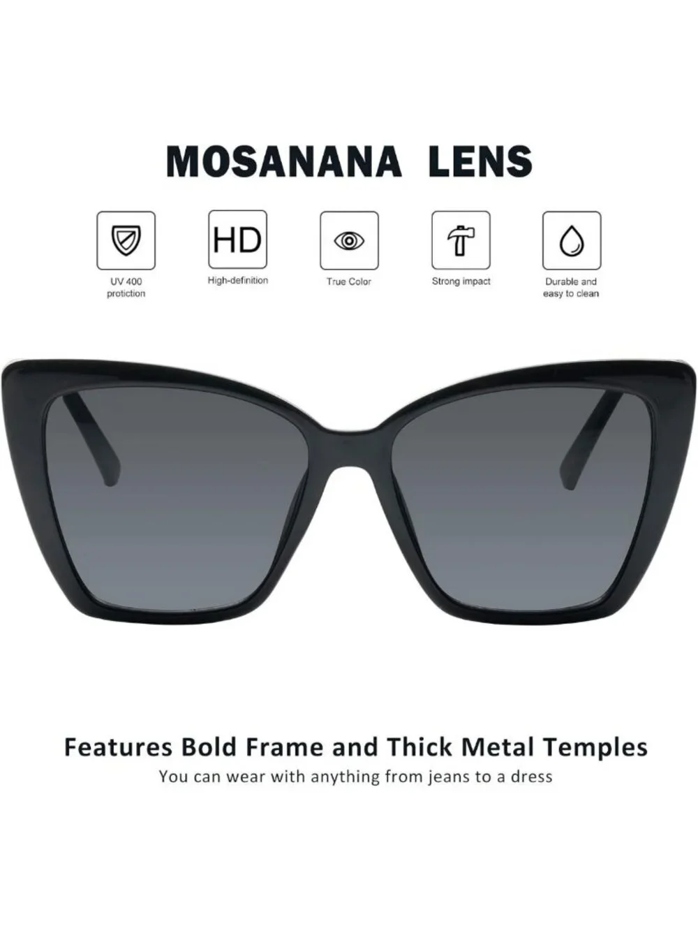 Oversized Cat Eye Sunglasses for Women | Trendy UV Protection Fashion Eyewear